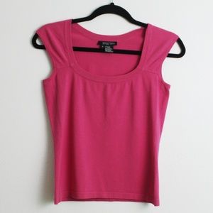 Etcetera Pink Scoop Neck Sleeveless Top Sz S EUC